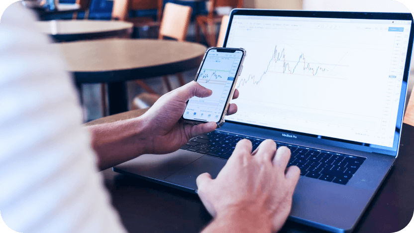Laptop displaying data analytics