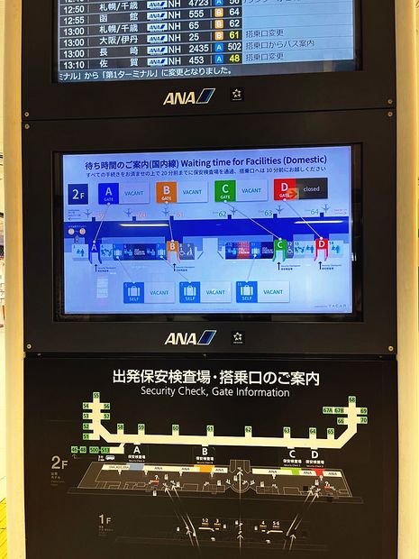 空港の案内サイネージ（羽田空港）
